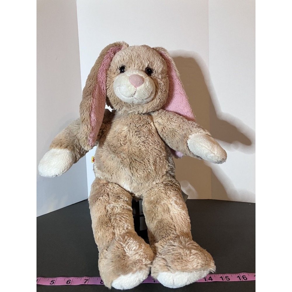 Build a Bear Swirl Bunny Plush Tan Pink Rabbit Stuffed Animal Easter 17"